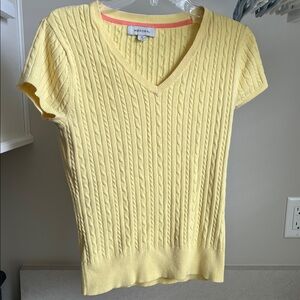 Merona Light Yellow Cable Knit Top